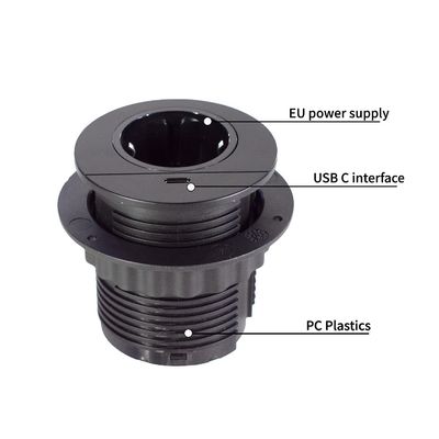 Set di divani di design rotondo con presa di corrente incorporata con presa di carica USB di carica TYPE C