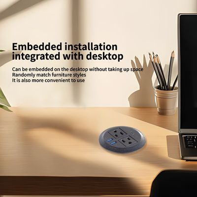 Divano Rotondo con Presa Elettrica Integrata con 2 Prese di Corrente Standard USA e Doppia Presa USB A per Ricarica, Arredamento Moderno