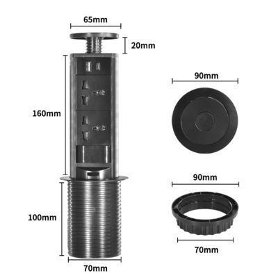Socket universale di alimentazione della cucina Sacar El Enchufe De La Cocina Tavolo nascosto socket di cucina pop-up per cucina intelligente moderna