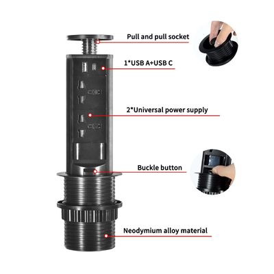 Socket universale di alimentazione della cucina Sacar El Enchufe De La Cocina Tavolo nascosto socket di cucina pop-up per cucina intelligente moderna