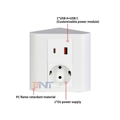 Socket portatile EU per ufficio e casa IP44 con porte di uscita USB A + C per più dispositivi
