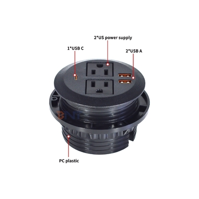 Divano Rotondo con Presa Elettrica Integrata con 2 Prese di Corrente Standard USA e Doppia Presa USB A di Ricarica 65W