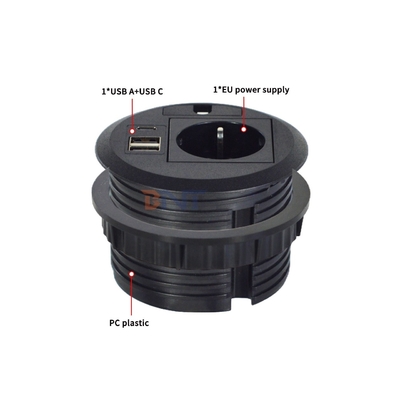 Design coperchio foro cavo per divano rotondo con presa di corrente integrata e prese di corrente standard UE USB A+C