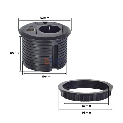 Design coperchio foro cavo per divano rotondo con presa di corrente integrata e prese di corrente standard UE USB A+C