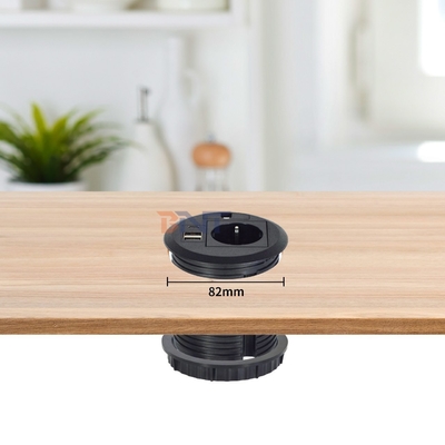 Design coperchio foro cavo per divano rotondo con presa di corrente integrata e prese di corrente standard UE USB A+C