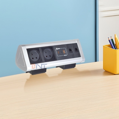Presa multipla da scrivania con design a clip adesiva, con 2 prese CA, USB A+C PD 20W Ricarica Rapida