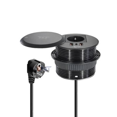 Tavolo da design integrato o presa di corrente per divano Presa di corrente standard UE con 2 porte di ricarica di tipo A + 1 di tipo C