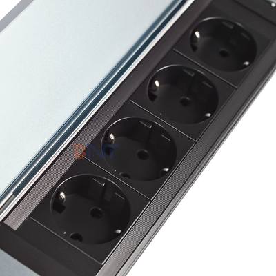 Disegno di copertura flip incorporato Socket Power Desktop con 4 prese UE AC