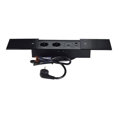 Doppia Presa Elettrica da Tavolo Euro Slip-Open con 2 Prese AC e USB A+C IP44 per Uso Ufficio