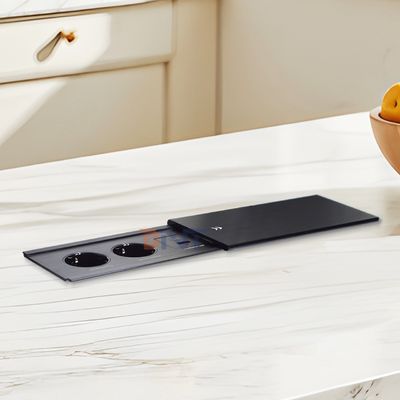 Slip-Open Euro Tabletop Electric Power Socket 2 AC Outlets USB A+C IP44 16A Corrente nominale per uso in ufficio