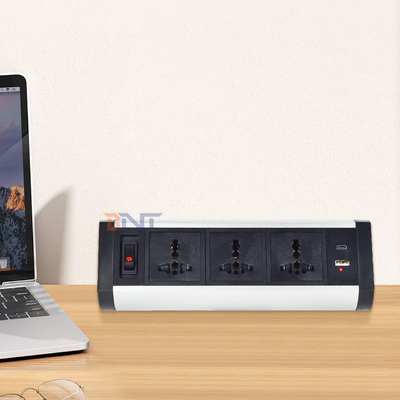 Disegno di clip adesivo presa di tavola di pinza 3 prese di corrente AC USB A + C presa di scrivania presa di corrente