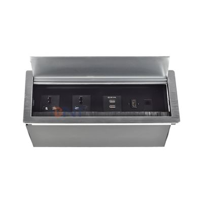 Prezzo di fabbrica Spazzola da tavolo Flip Cover presa di corrente con 2* alimentazione universale, 2* USB A, 1* Rete, 1* HDMI