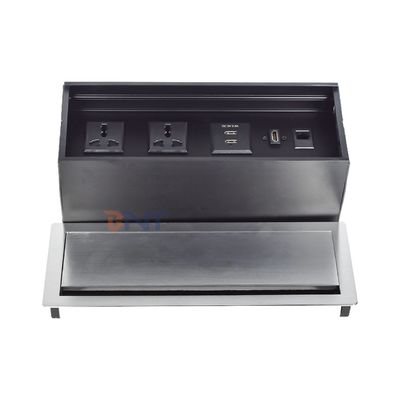 Prezzo di fabbrica Spazzola da tavolo Flip Cover presa di corrente con 2* alimentazione universale, 2* USB A, 1* Rete, 1* HDMI