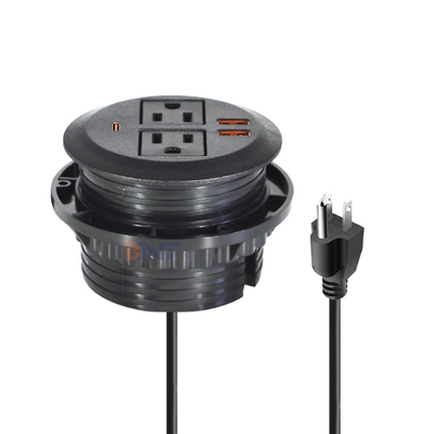 Divano Rotondo con Presa Elettrica Integrata con 2 Prese di Corrente Standard USA e Doppia Presa USB A di Ricarica 65W