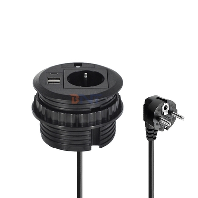 Design coperchio foro cavo per divano rotondo con presa di corrente integrata e prese di corrente standard UE USB A+C