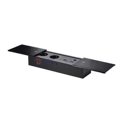 Doppia Presa Elettrica da Tavolo Euro Slip-Open con 2 Prese AC e USB A+C IP44 per Uso Ufficio